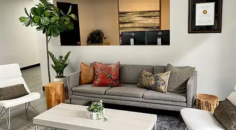 Comfortable communal lounge at The Grove — Northbound's Garden Grove residential treatment facility