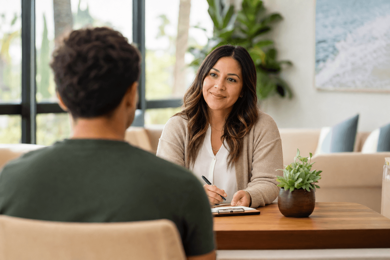 Northbound admissions counselor meeting with a new client