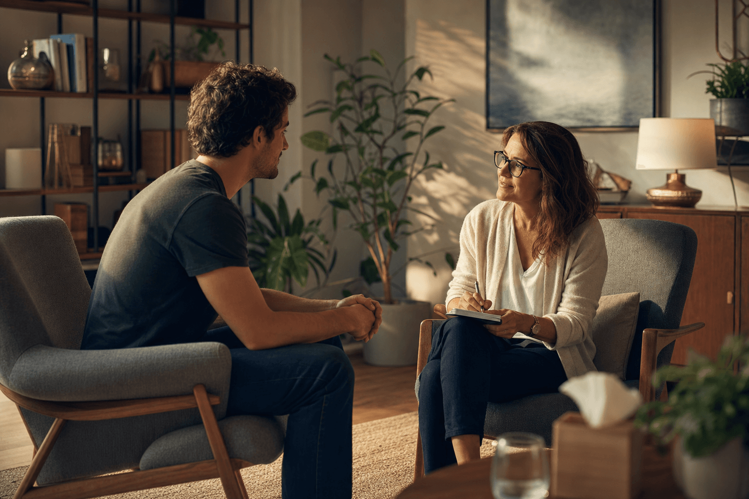 One-on-one therapy session for alcohol addiction at Northbound Treatment Services