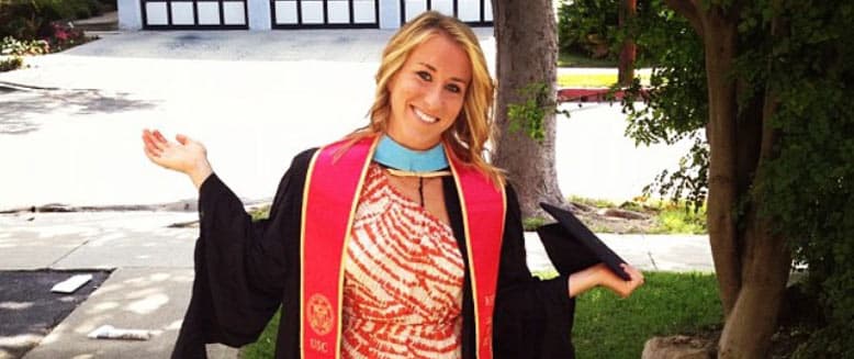 Heather Fotion on graduation day from USC’s Marriage and Family Therapy master’s program