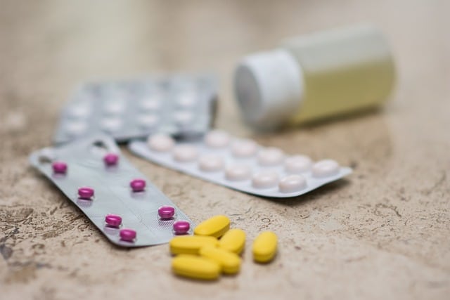 various pills on a countertop